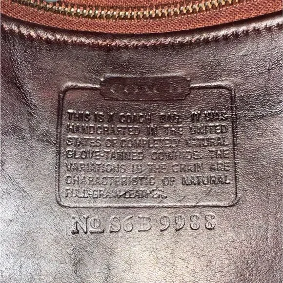 Vintage Coach 9988 Dark Mahogany Crescent Saddle Crossbody Made in / USA - Picture 12 of 14